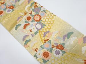 光悦垣に松・菊模様織出し袋帯